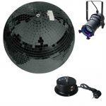 Black Disco Ball 30cm + Led Par